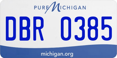 MI license plate DBR0385