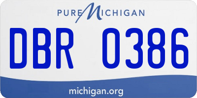 MI license plate DBR0386