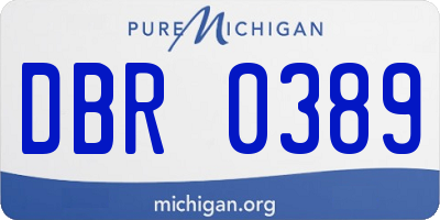 MI license plate DBR0389