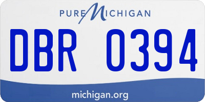 MI license plate DBR0394