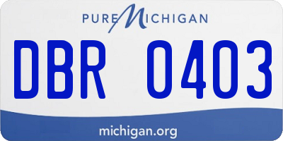 MI license plate DBR0403
