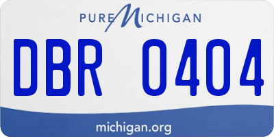 MI license plate DBR0404