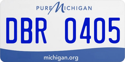 MI license plate DBR0405
