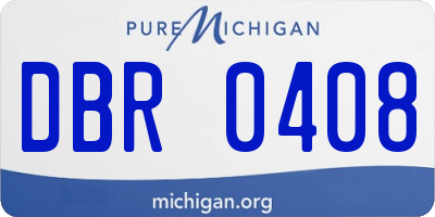 MI license plate DBR0408