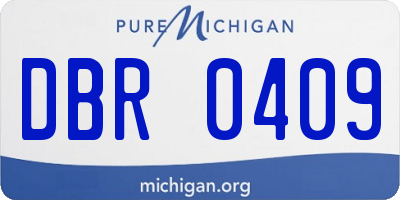 MI license plate DBR0409