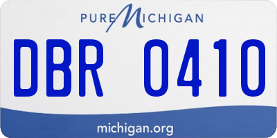 MI license plate DBR0410