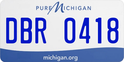 MI license plate DBR0418