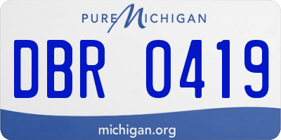 MI license plate DBR0419
