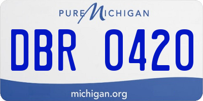 MI license plate DBR0420