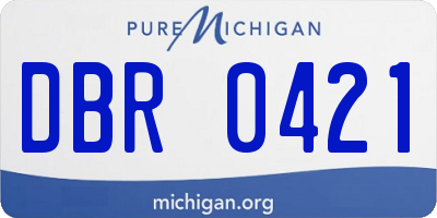 MI license plate DBR0421