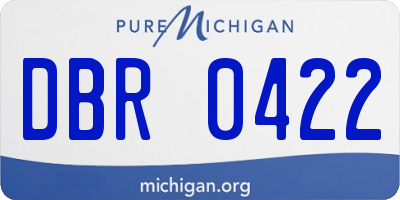 MI license plate DBR0422