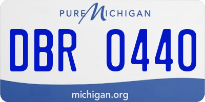 MI license plate DBR0440