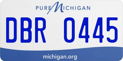 MI license plate DBR0445