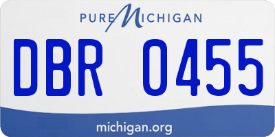 MI license plate DBR0455