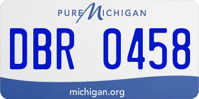 MI license plate DBR0458