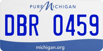 MI license plate DBR0459