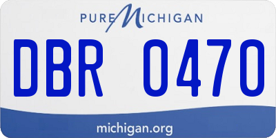 MI license plate DBR0470