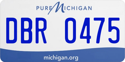 MI license plate DBR0475