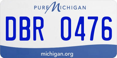 MI license plate DBR0476