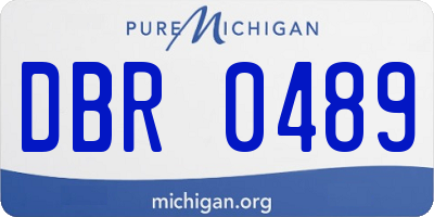 MI license plate DBR0489