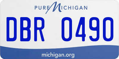 MI license plate DBR0490