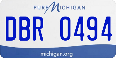 MI license plate DBR0494