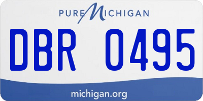 MI license plate DBR0495