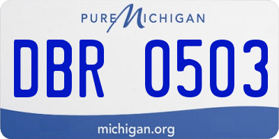 MI license plate DBR0503