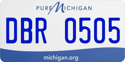 MI license plate DBR0505