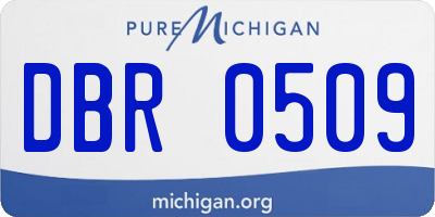MI license plate DBR0509