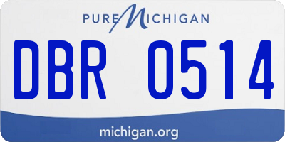 MI license plate DBR0514