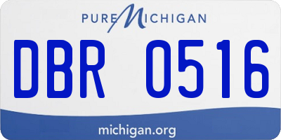 MI license plate DBR0516