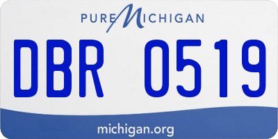 MI license plate DBR0519