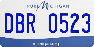 MI license plate DBR0523
