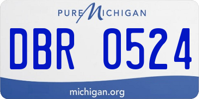 MI license plate DBR0524