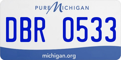 MI license plate DBR0533