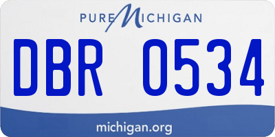 MI license plate DBR0534