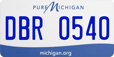 MI license plate DBR0540