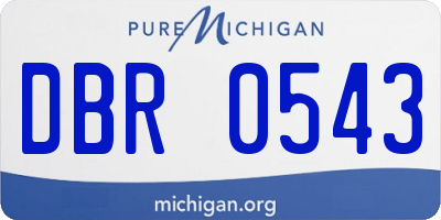 MI license plate DBR0543