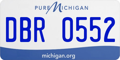MI license plate DBR0552