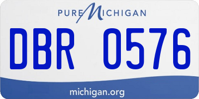 MI license plate DBR0576