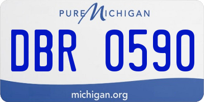 MI license plate DBR0590