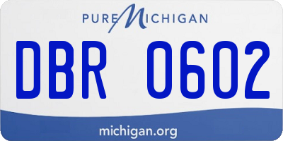 MI license plate DBR0602