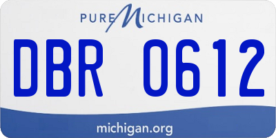MI license plate DBR0612