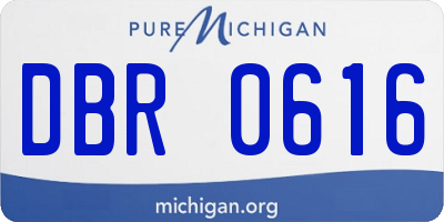 MI license plate DBR0616