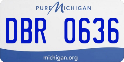 MI license plate DBR0636