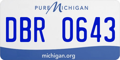 MI license plate DBR0643