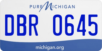 MI license plate DBR0645