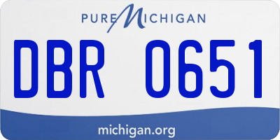 MI license plate DBR0651