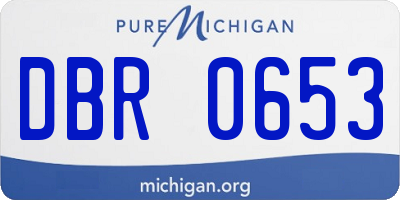 MI license plate DBR0653